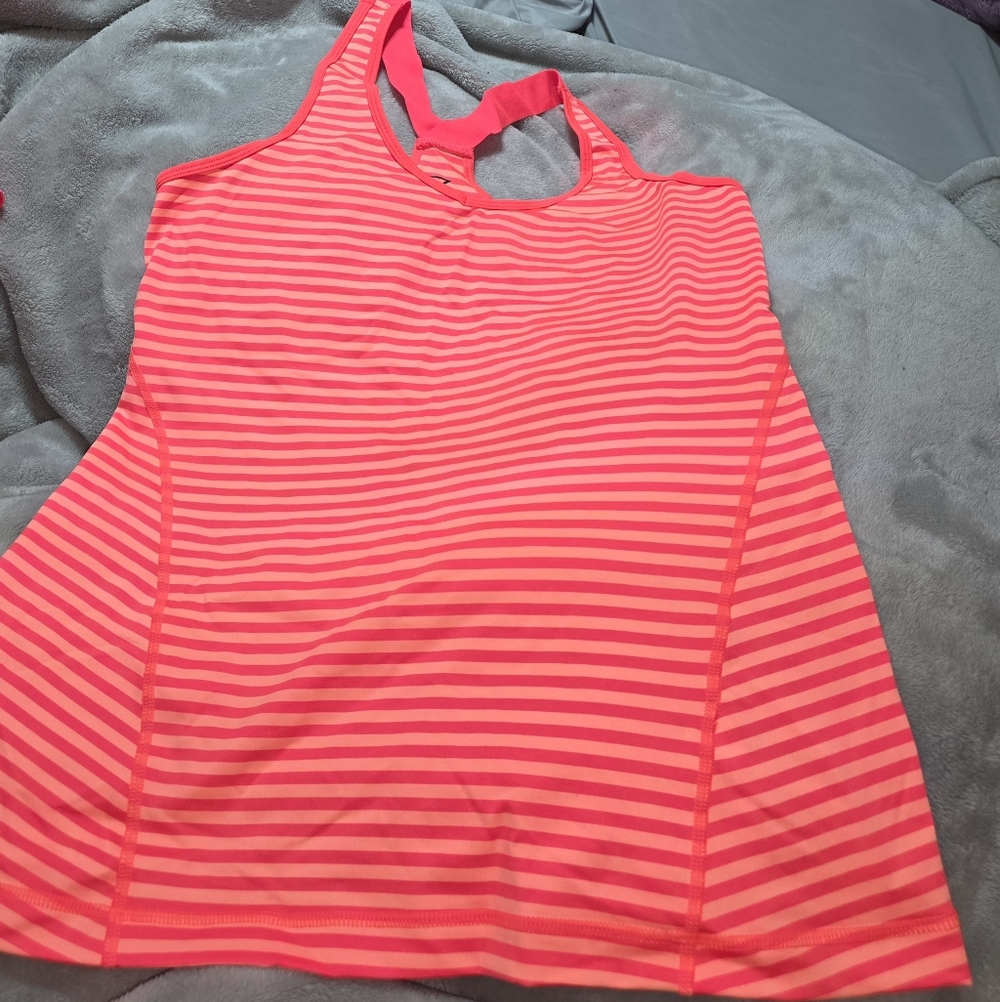 Zella Vibrant Pink Striped Tank Top